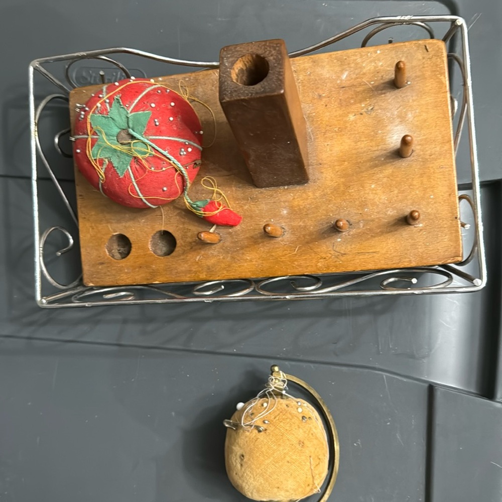 Old vintage-fashioned sewing station